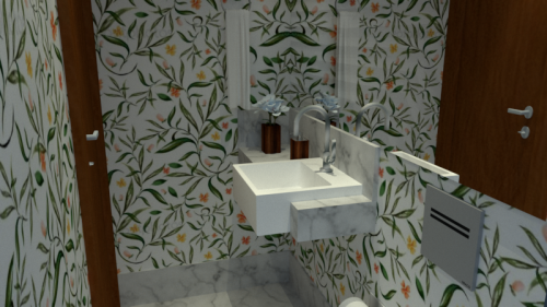 Projeto Lavabo -  Vista Bancada-